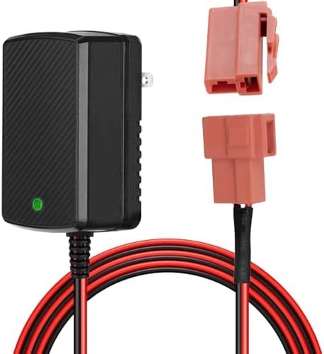 LAZORA 12V Charger for Kids Ride-On Cars, Red square plug