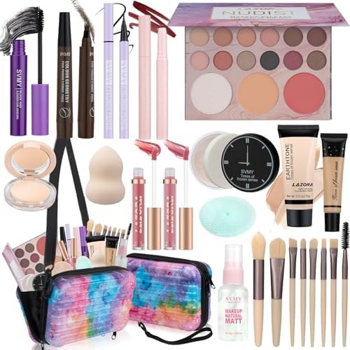 LAZORA All-in-One Makeup Kit for Teens, Full-face set, travel bag